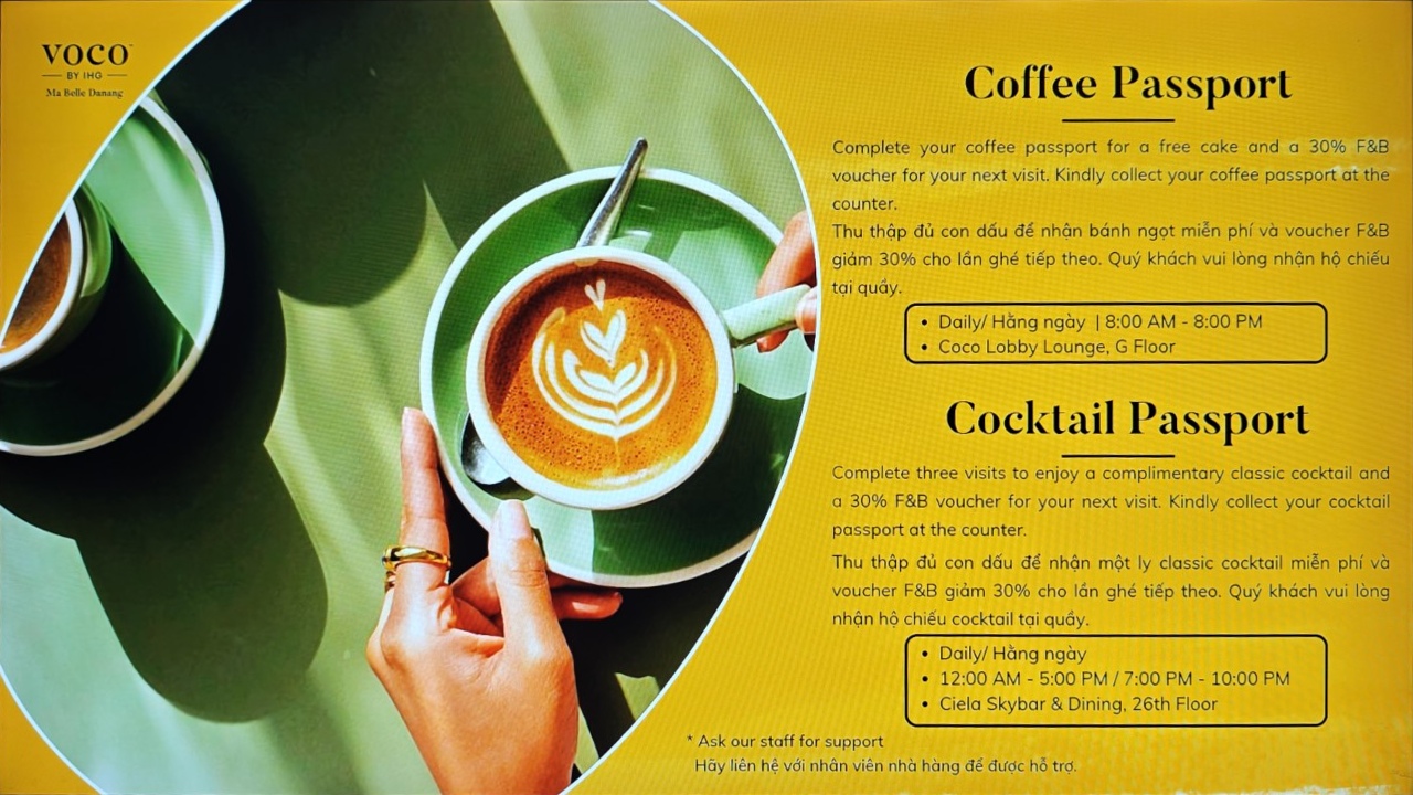 Coffee Passport 與 Cocktail Passport 的現場公告。
